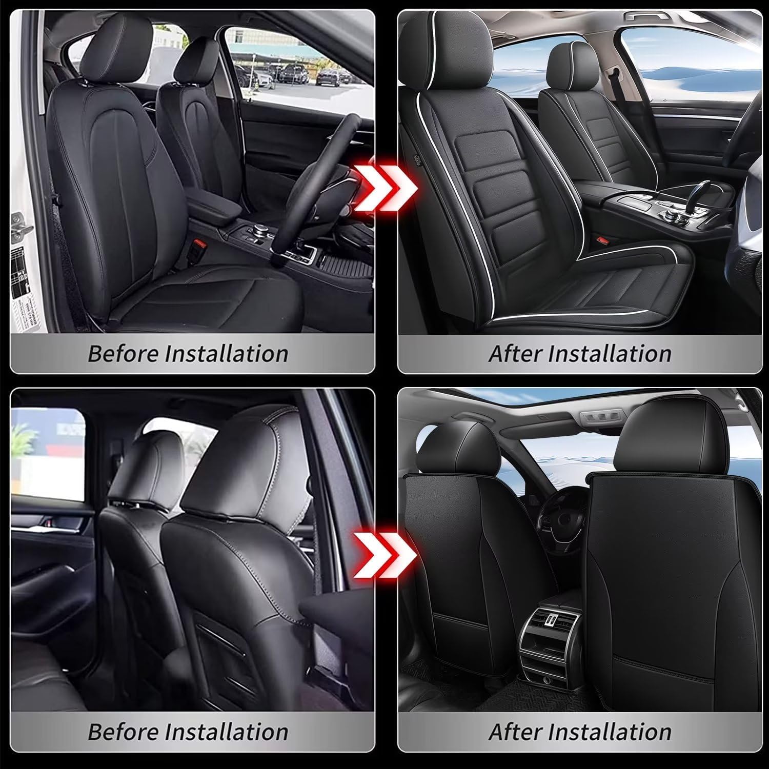 2 fundas de asiento delantero de automóvil para Mazda CX5 2013-2024, funda de asiento impermeable de cuero para automóvil, protector de cojín