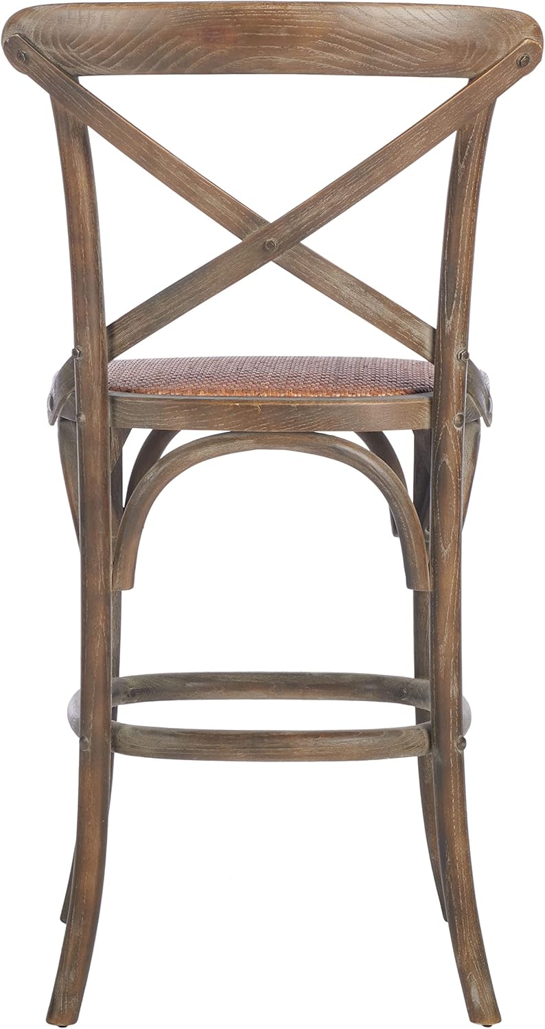 Safavieh Home Collection Franklin Weathered Grey Taburete para mostrador de 24 pulgadas (totalmente montado)