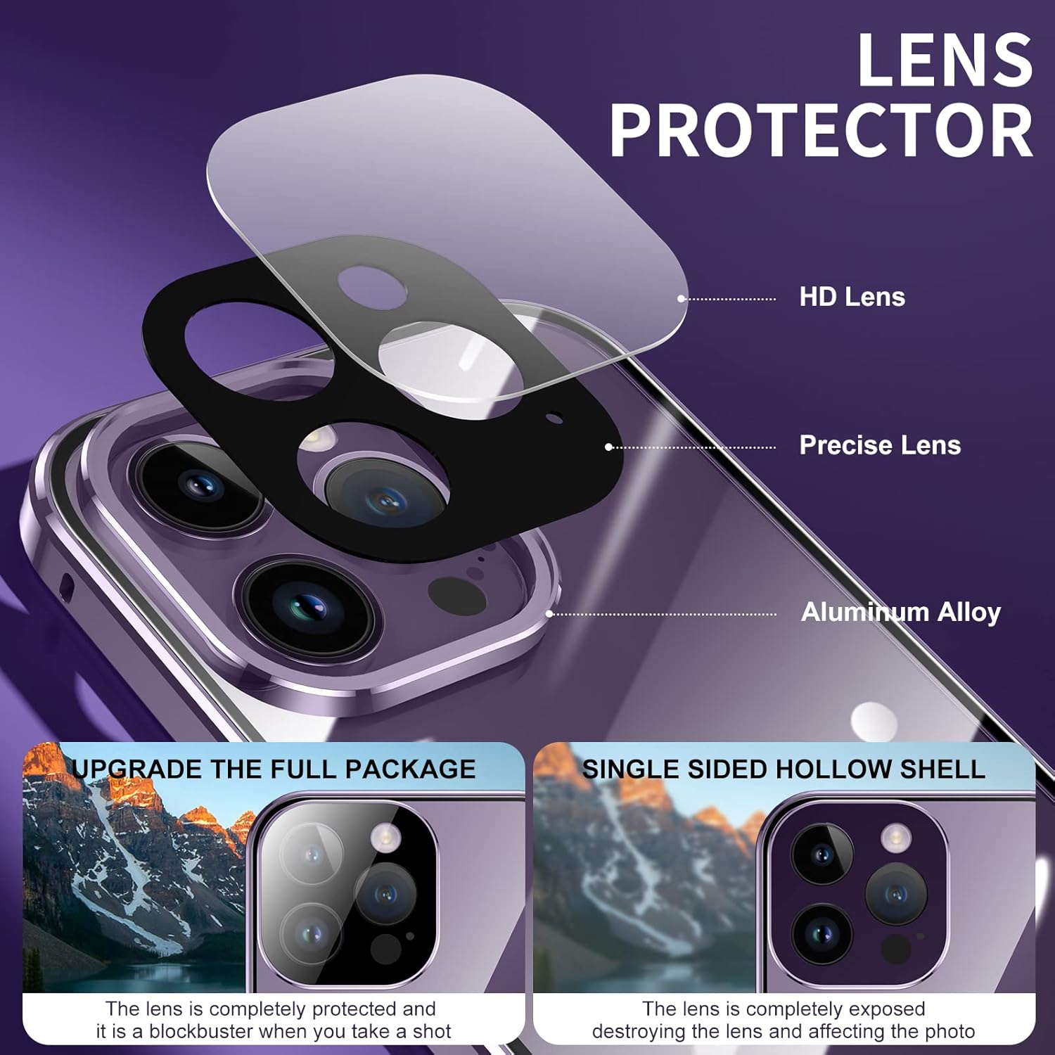 Jonwelsy Funda para iPhone 14 Pro Max, 360 grados frontal y trasera, vidrio templado transparente, protección de cuerpo completo, absorción