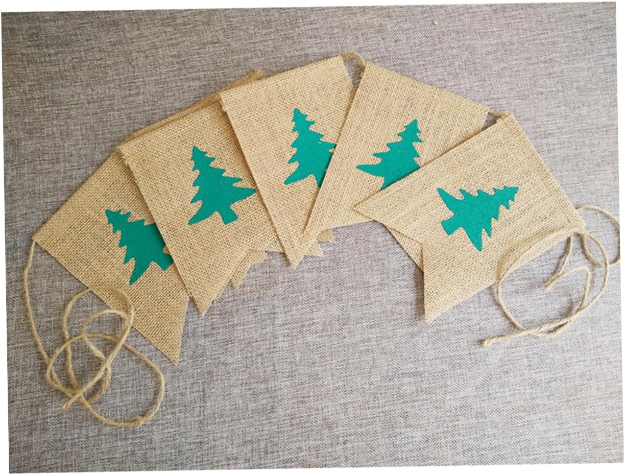 ABOOFAN 3 guirnaldas de Navidad con adornos de natividad, pancarta de yute de Navidad, pancarta de copo de nieve, pancarta de pared de Navidad,
