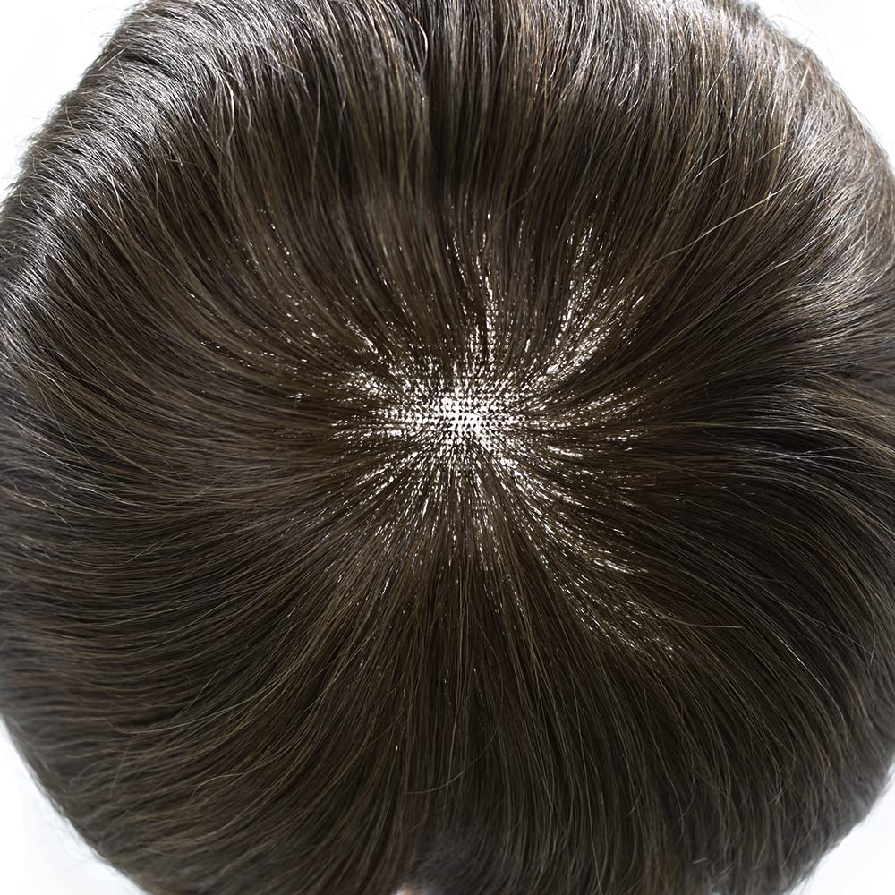 Tupé para hombres, cabello humano real, pieza de cabello para hombre, sistema de cabello de encaje suizo suave para hombres, sistema de reemplazo de