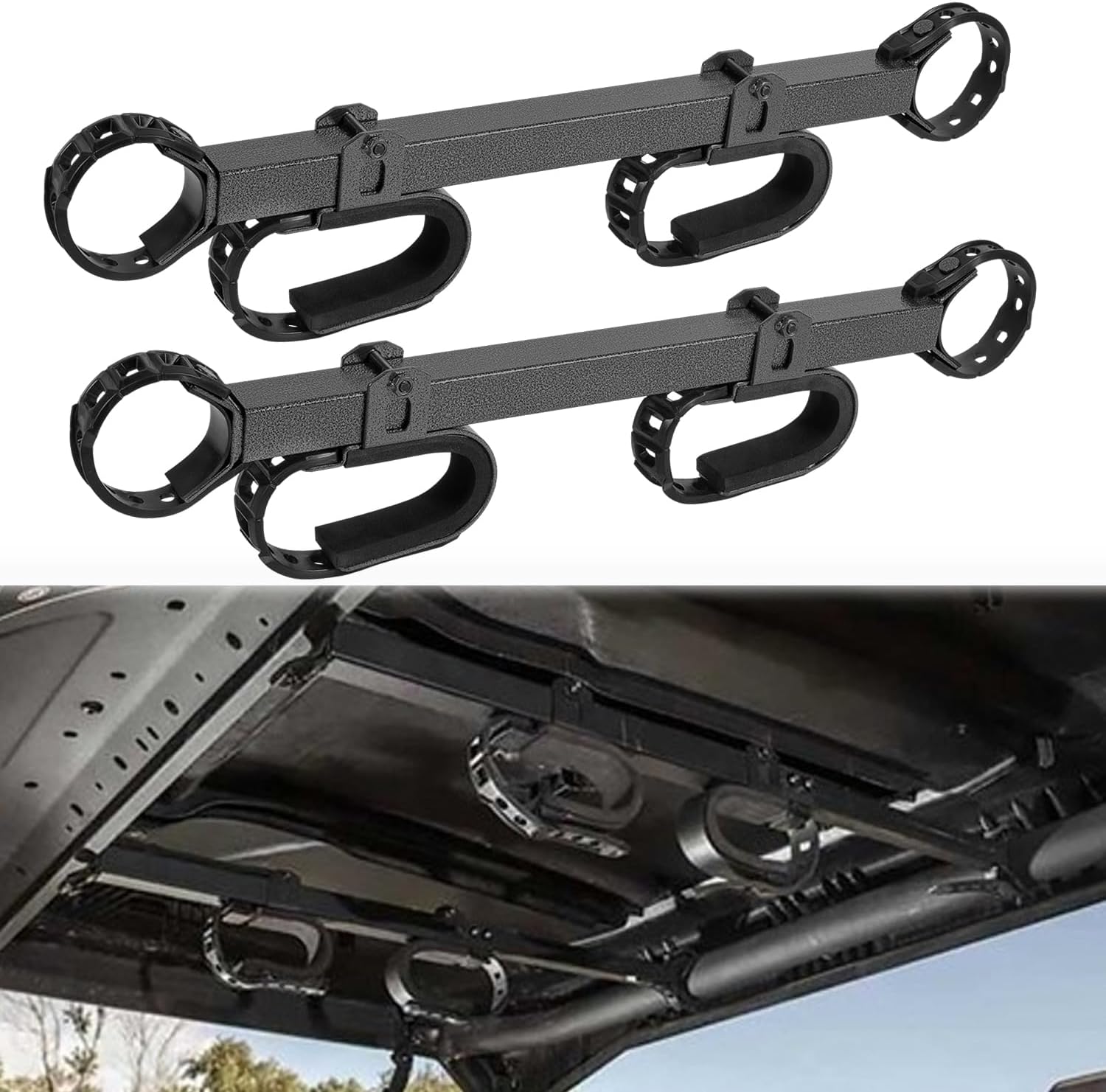 20079 UTV – Soporte para pistola y arco para barra antivuelco de 1.5 a 2 pulgadas, compatible con Polaris RZR Ranger Yamaha Can Am Kawasaki