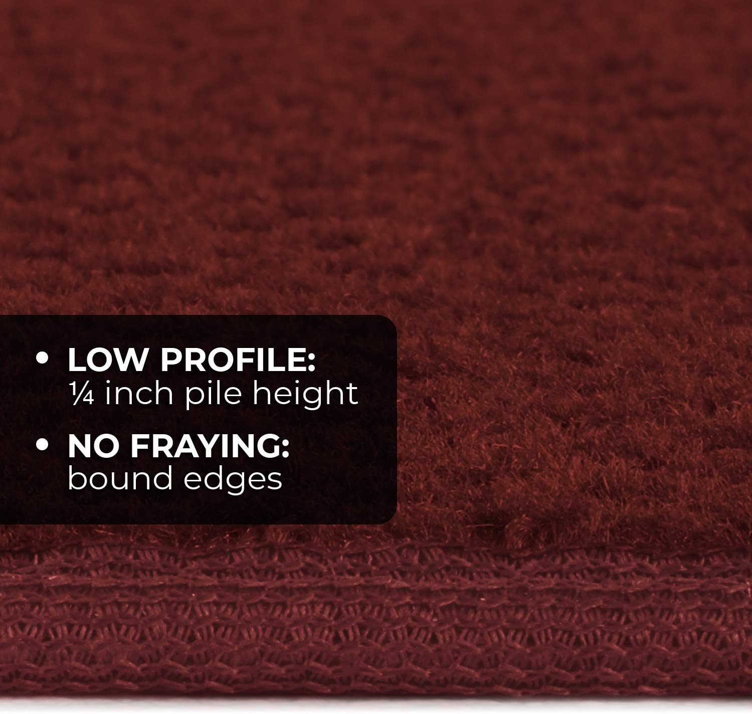 House, Home and More Alfombra antideslizante – Rojo borgoña – 6 pies x 36 pulgadas