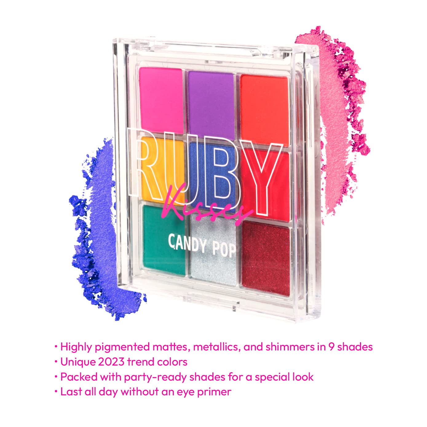 Ruby Kisses Paleta de sombras de ojos altamente pigmentado maquillaje de ojos 9 tonos mate brillante paleta de sombra de ojos metálica, maquillaje