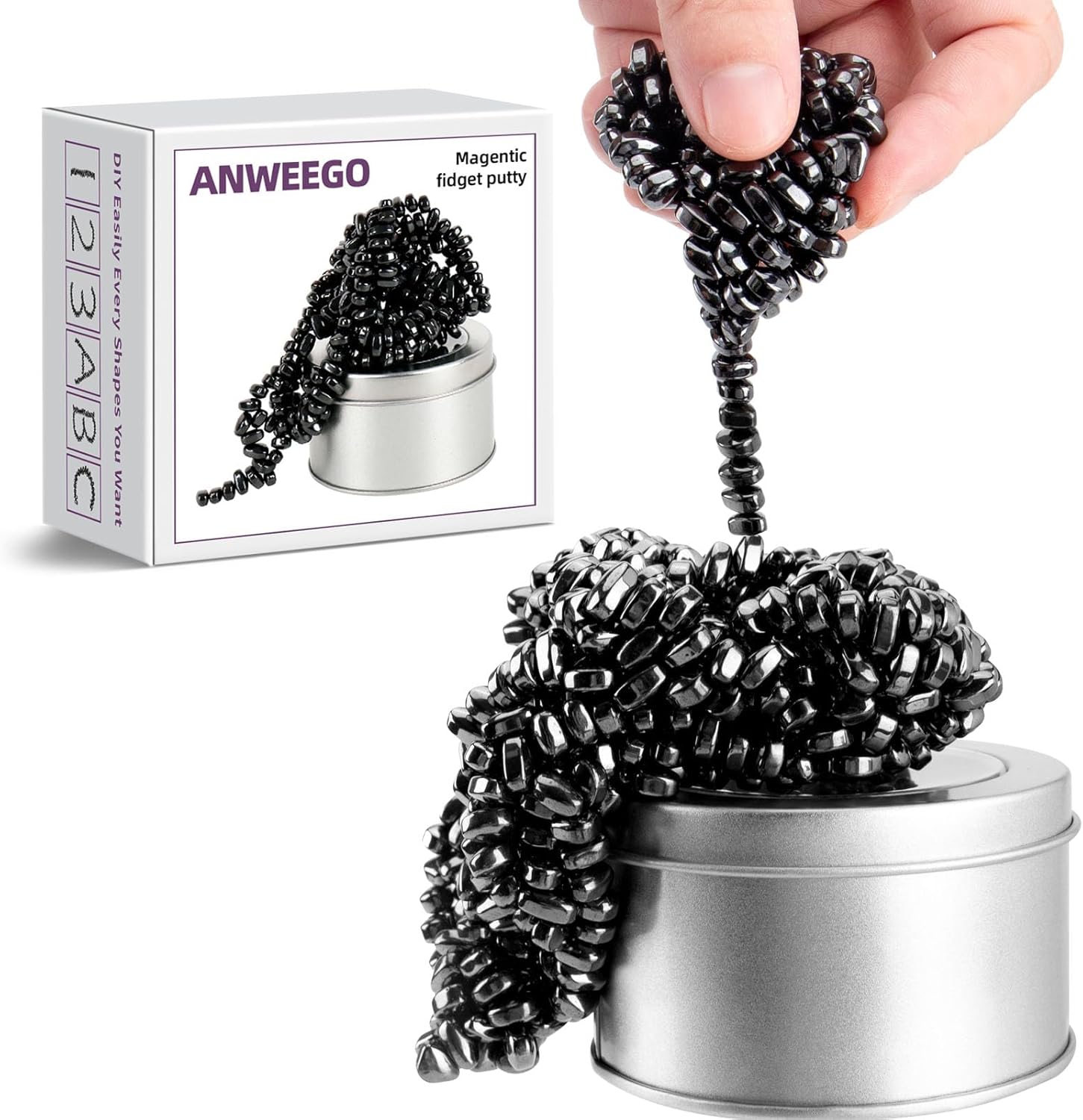 ANWEEGO Masilla magnética Fidget Toys Adultos Más de 550 piedras de ferrita, bolas magnéticas Juguetes de escritorio para oficina, juguetes para