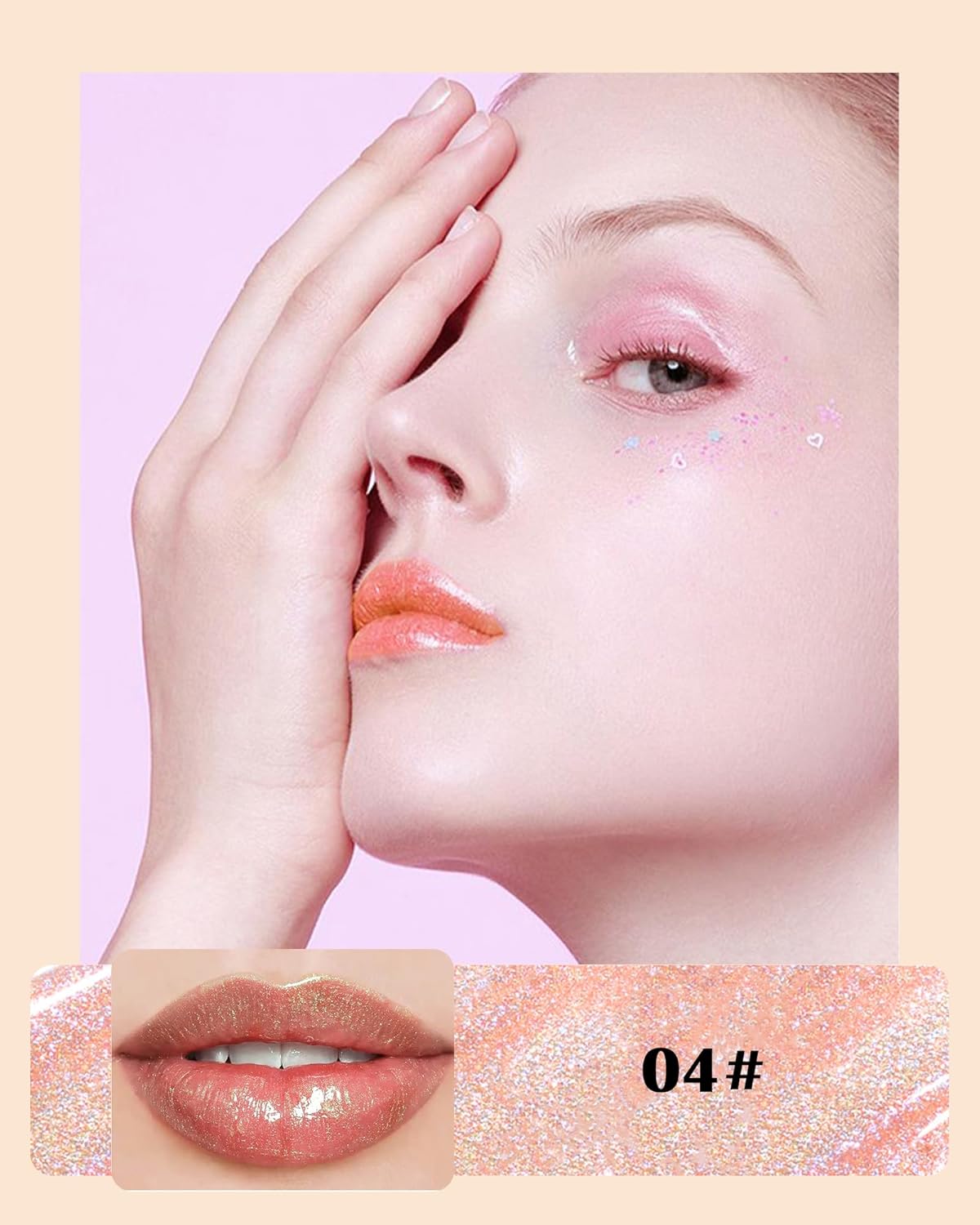 Brillo labial líquido con purpurina, lápiz labial brillante con diamante, aceite de labios brillante metálico, tinte de tinte de labios de alta