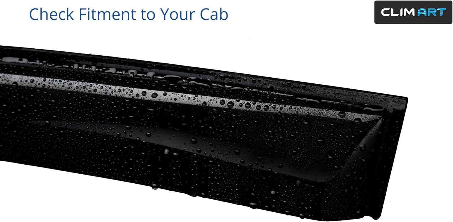 CLIM ART Protectores de lluvia increíblemente duraderos para 150 SuperCab 2004-2014, deflectores de ventana con cinta, deflector de ventilación,