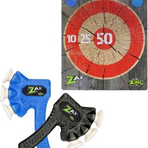 Zax – Paquete de 2 hachas de espuma  un hacha que se pega!  Incluye objetivo Zax – Paquete de 2 hachas de espuma  un hacha que se pega!  Incluye objetivo