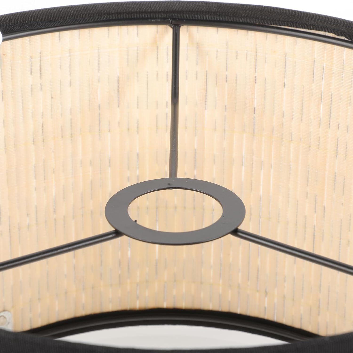 Pantalla de lámpara de bambú, pantalla de tambor vintage, pantalla de mesa, cubierta de lámpara de araña, accesorio de luz de repuesto para lámparas