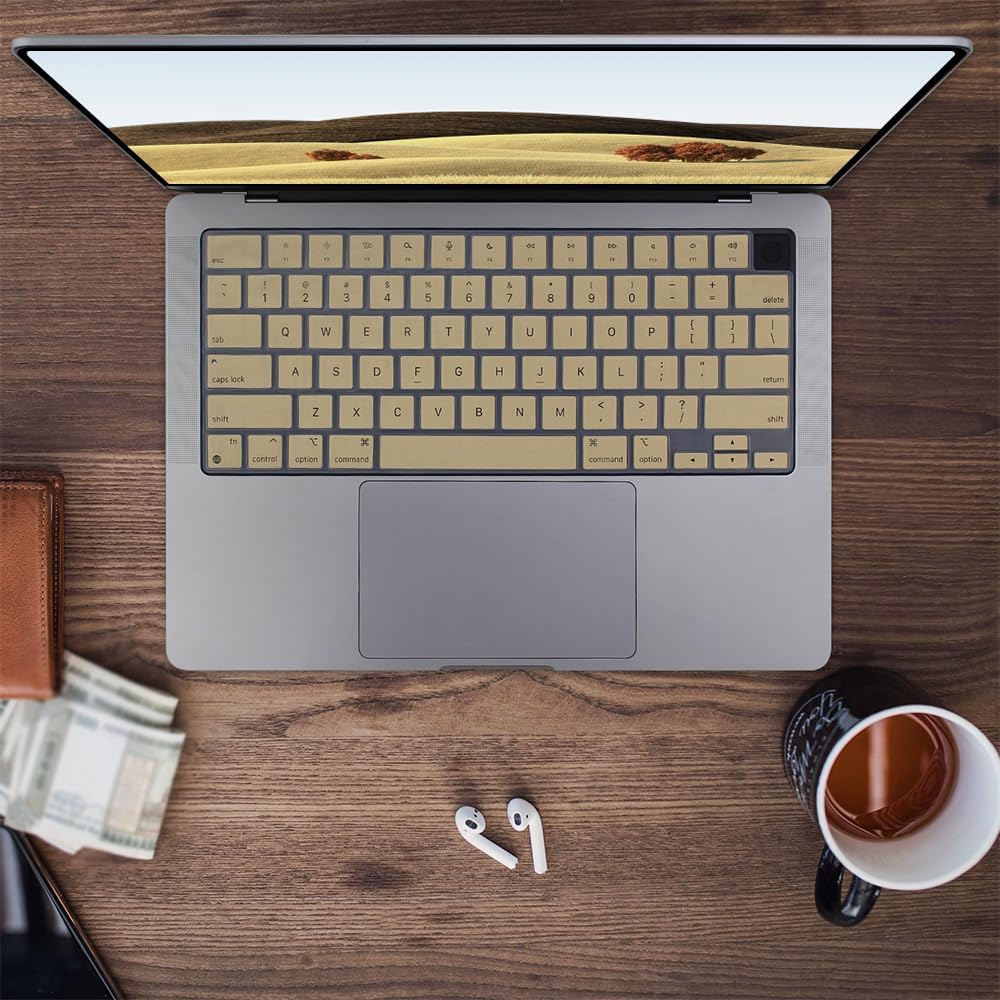 Funda de teclado de silicona para MacBook Air de 15 pulgadas con chip M2 (A2941) y 13.6 pulgadas (A2681) lanzado en 2022 2023, pantalla de retina