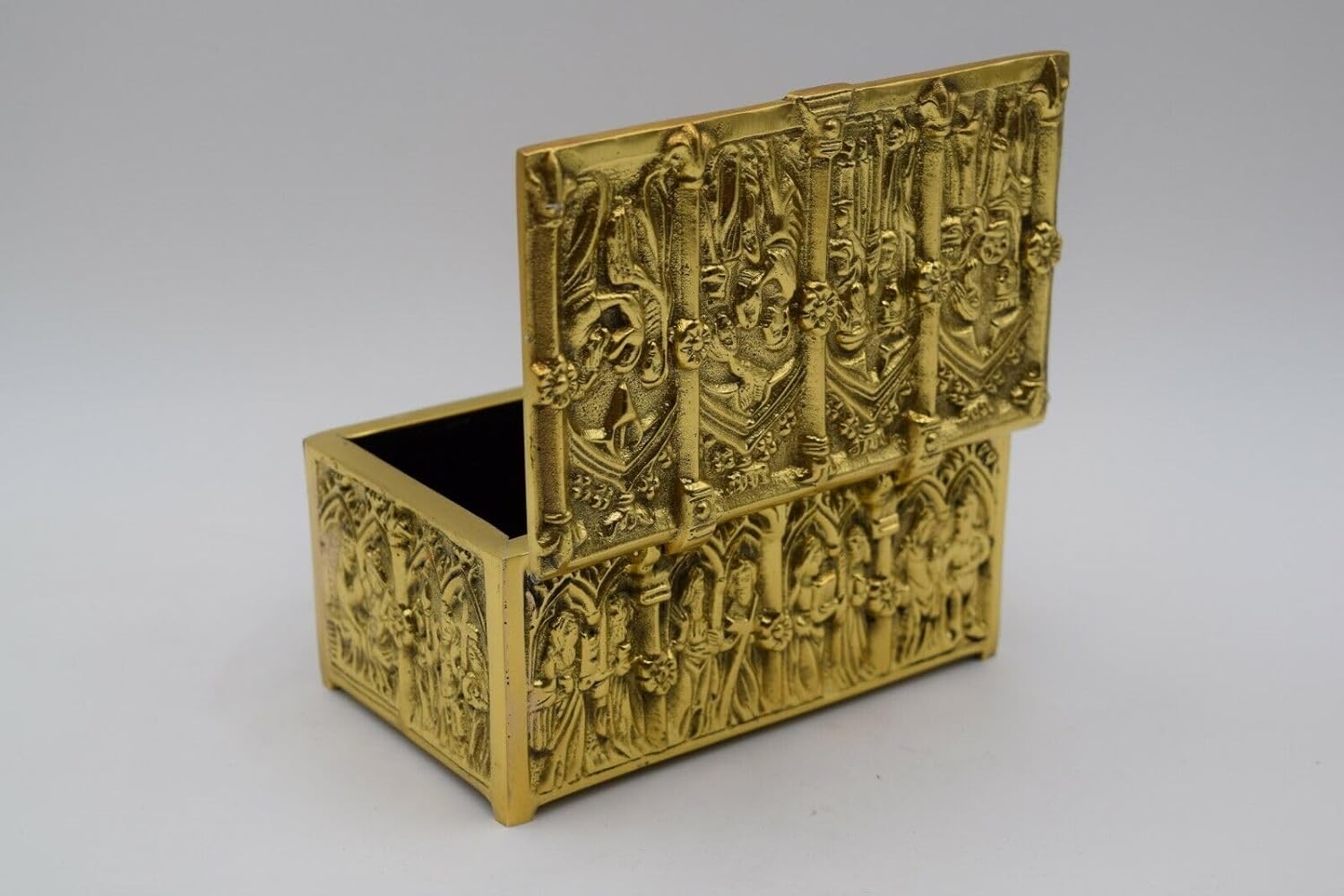 Caja dominante del tabernáculo de latón adornado, caja de reliquia del relicario, caja decorativa de la iglesia (CCG-816)