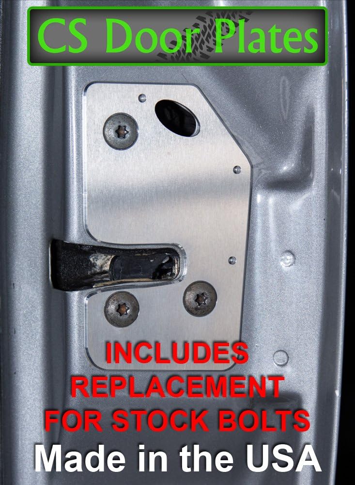 CS Works – Placa de reparación y refuerzo de pestillo de puerta con pernos de repuesto para Jeep Cherokee (XJ) 97-01 DERECHAPASAJERO