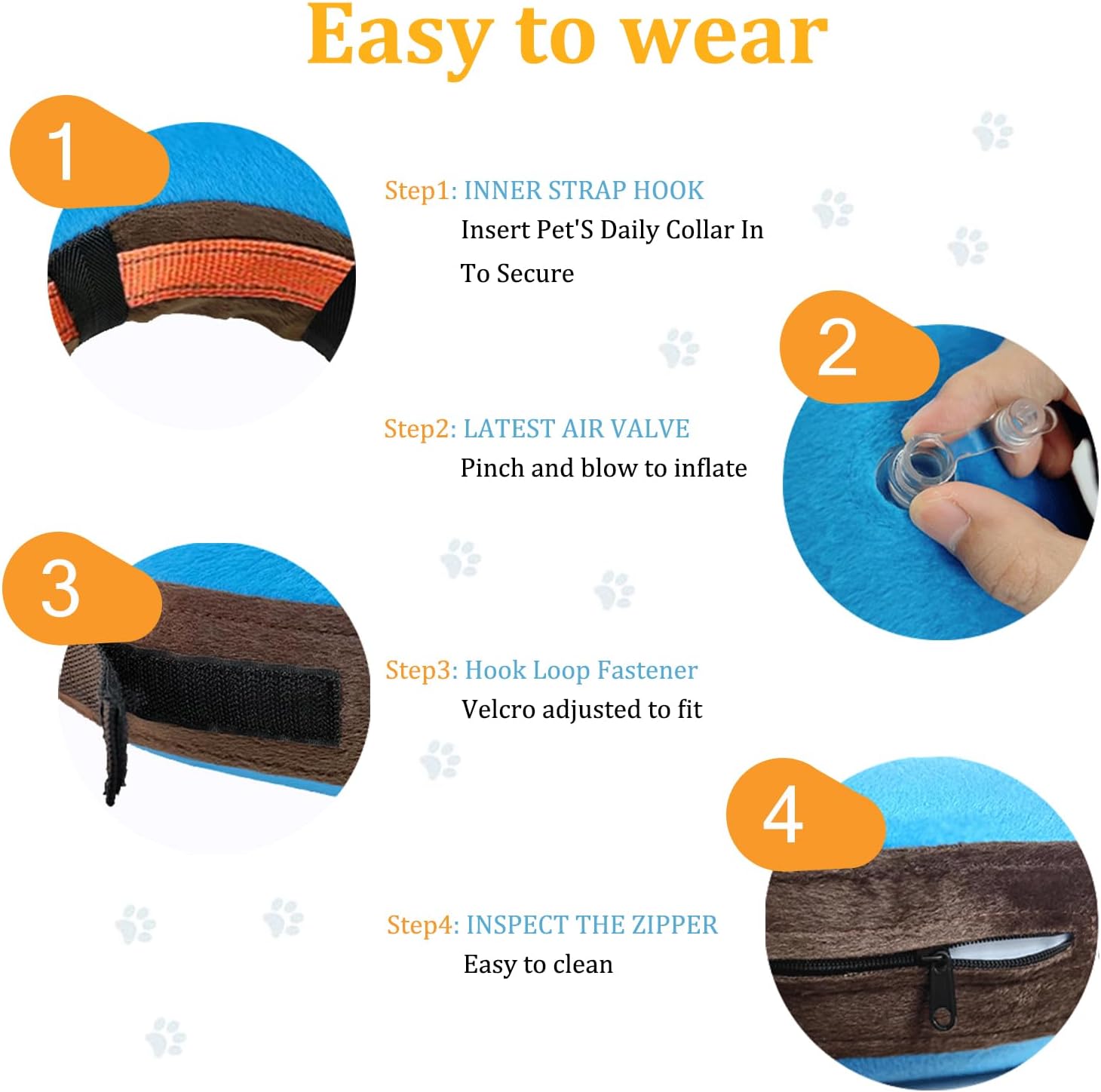 Collar de cono para perro para después de la cirugía, cono inflable para perro, suave protector para perro, cuello de dona, collar alternativo para