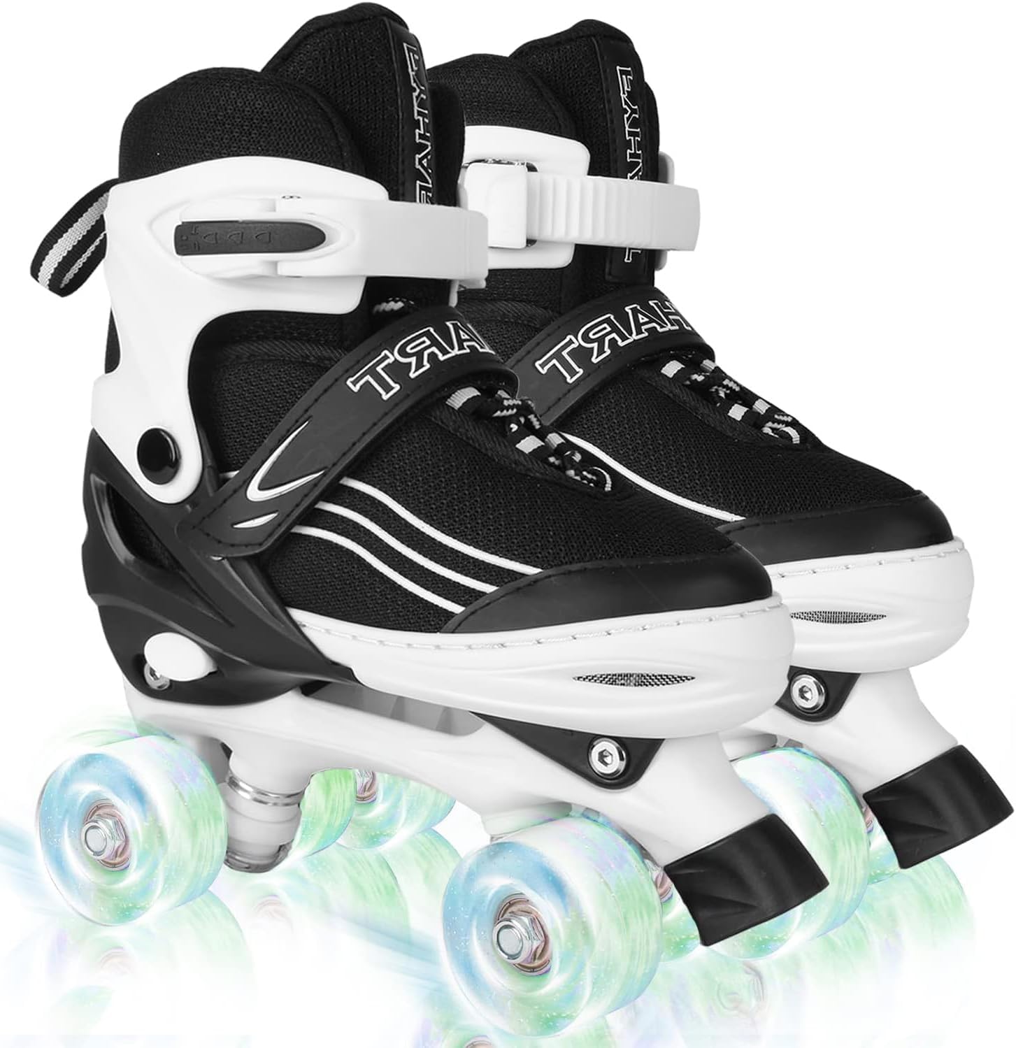 SYXKJ Patines ajustables de 4 tamaños para niños y niñas, patines para niños con todas las ruedas iluminadas para niños pequeños, principiantes,