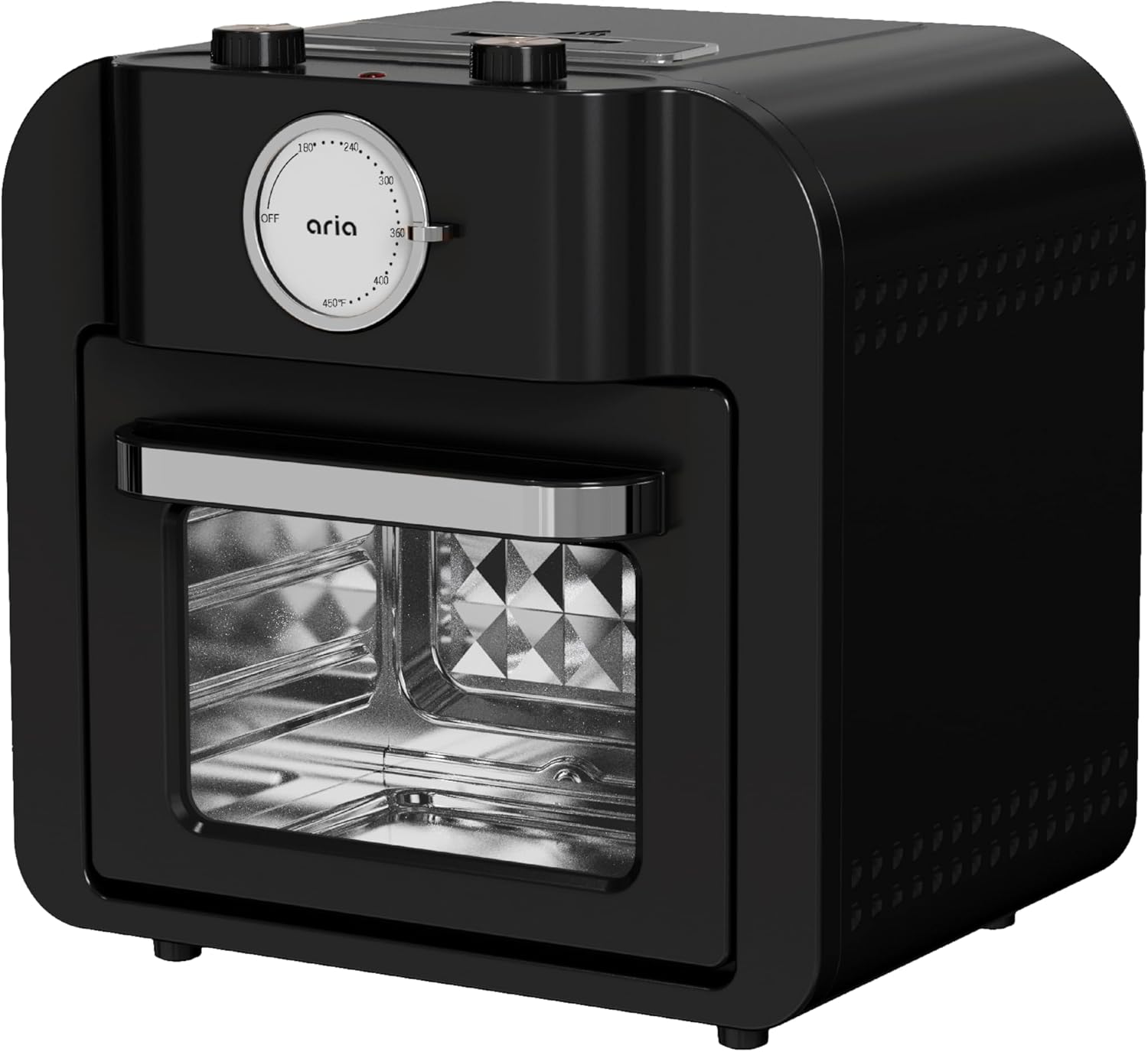 Aria Retro – Horno freidora de aire de 17 cuartos de galón funcionalidad 4 en 1, hornear, freír, asar y asar con cesta de freidora de aire y
