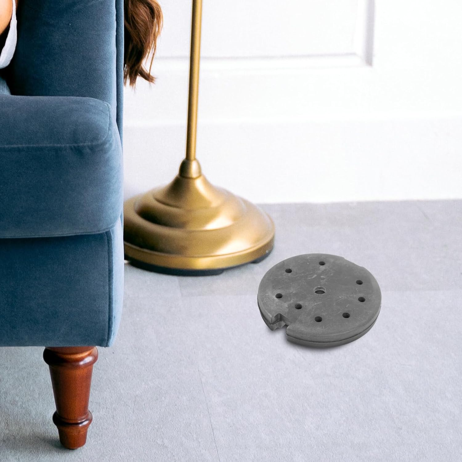 LIFKOME Lámpara de escritorio Cargador de hierro fundido para lámpara de pie, base de contrapeso, soporte de montaje para dormitorio, sala de estar,
