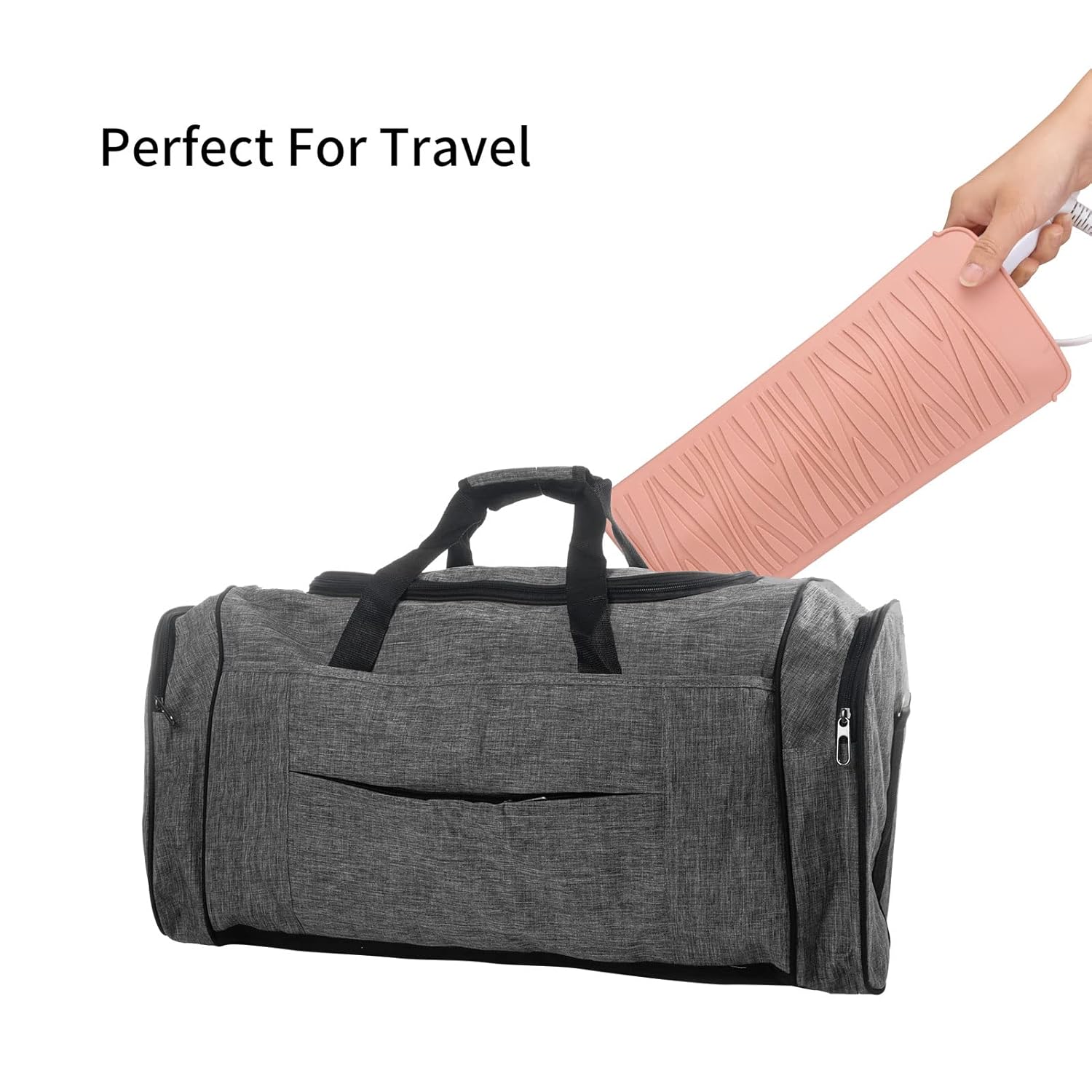Alfombrilla con bolsa de silicona resistente al calor para alisadora de pelo, plancha de prensado, rizador de pelo, varita para rizar, plancha
