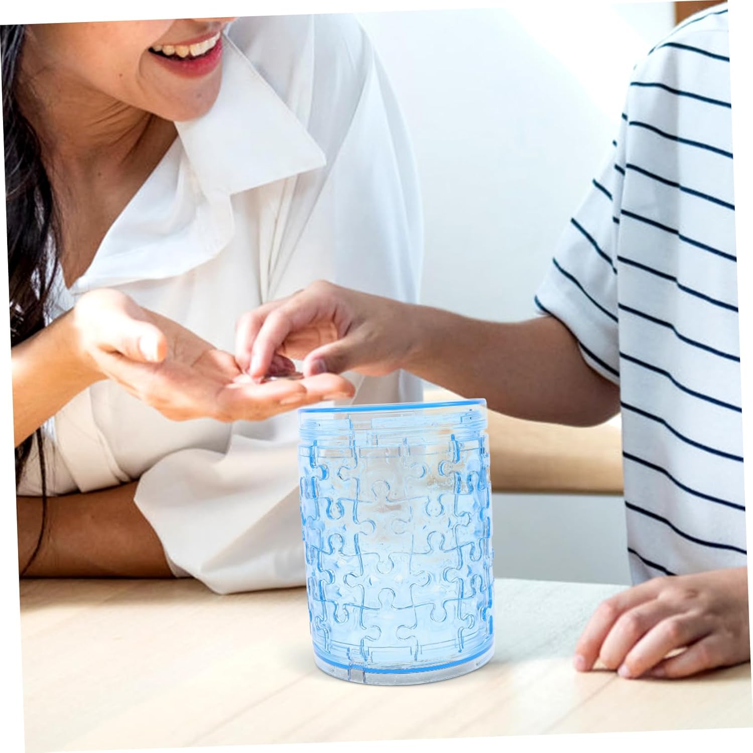 BRIGHTFUFU Alcancía para niños Contenedores de plástico Alcancía para adultos Accesorios para el hogar Tarro de cambio transparente Hucha dinero