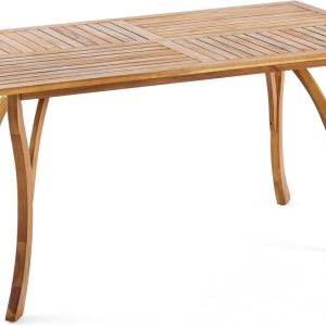 Christopher Knight Home Hermosa mesa rectangular de madera de acacia, acabado de teca Christopher Knight Home Hermosa mesa rectangular de madera de acacia, acabado de teca