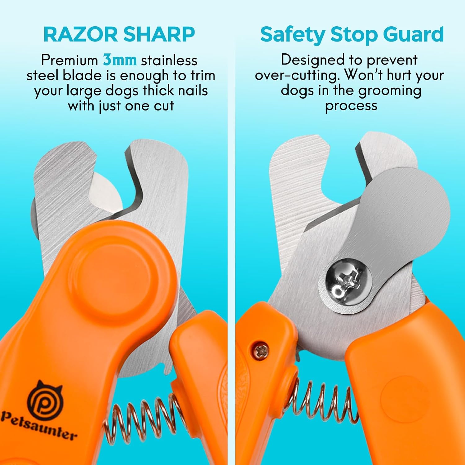 Cortaúñas y amoladora 2 en 1 para perro, 2 luces LED y protector de seguridad para perro, recortadores de uñas avanzados silenciosos y afilados para