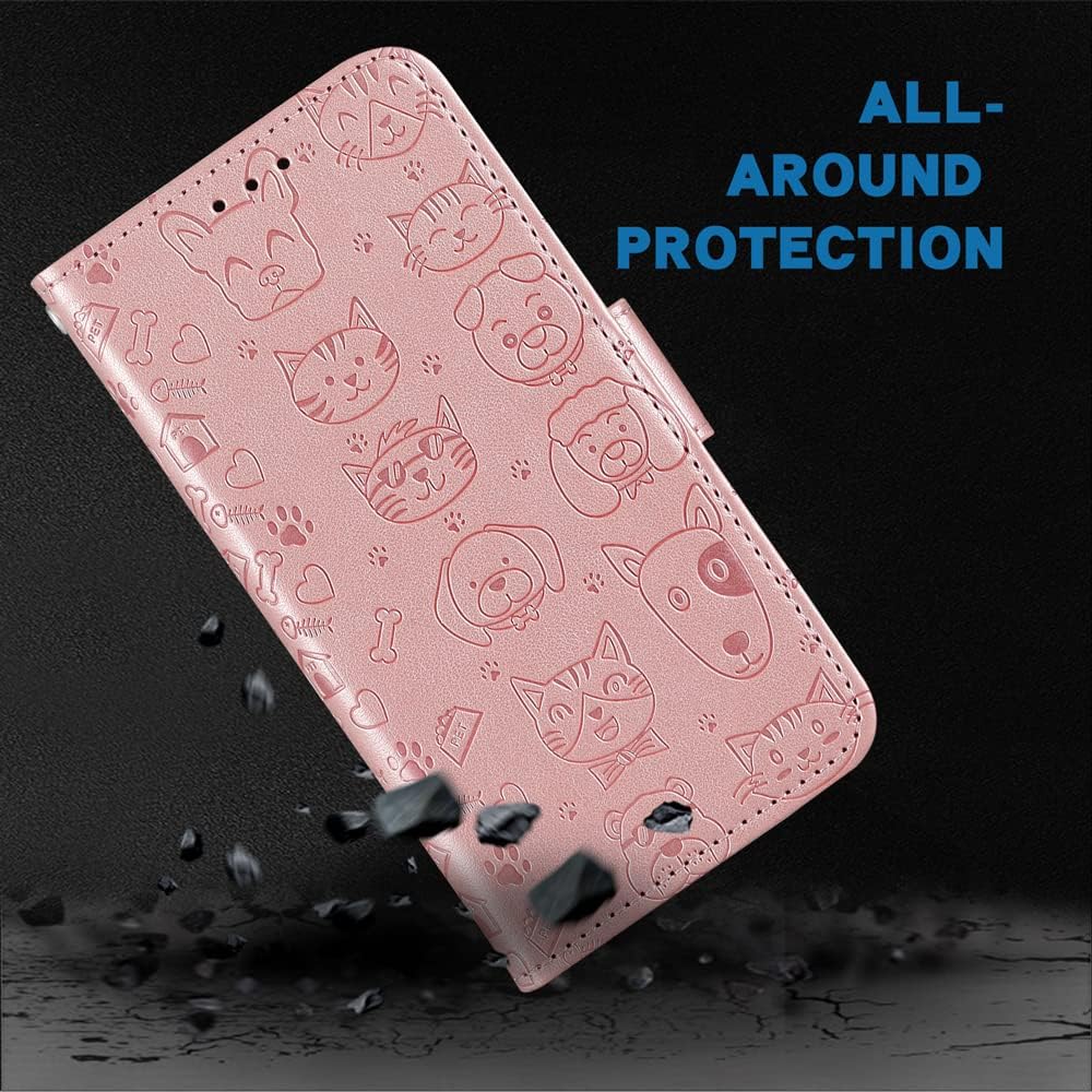 Compatible con Samsung Galaxy S6 Edge – Funda tipo cartera y correa para la muñeca con cordón de cuero para Glaxay S 6 Gaxaly 6s Galaxies GS6
