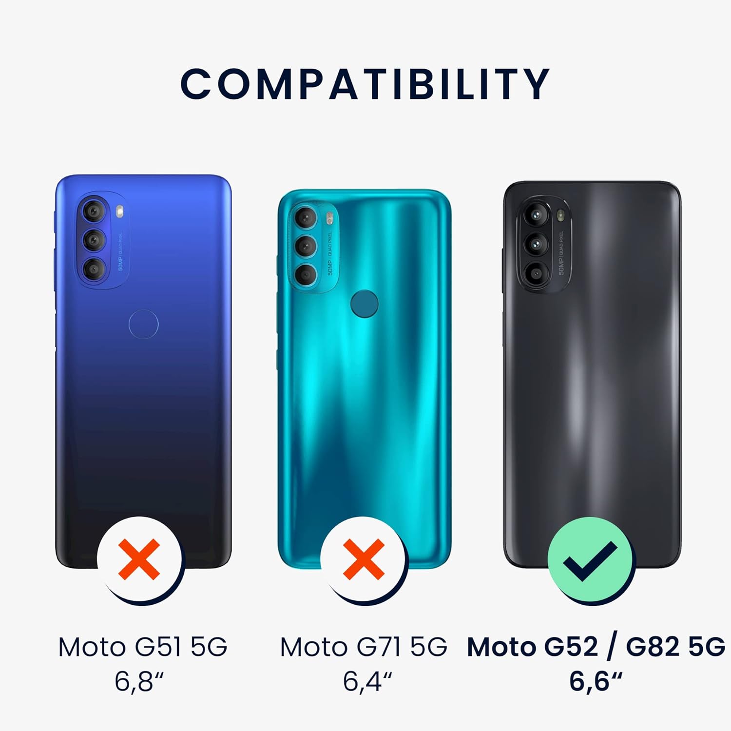 kwmobile Funda compatible con Motorola Moto G52  Moto G82 5G – Funda protectora de silicona TPU suave y delgada – Negro mate