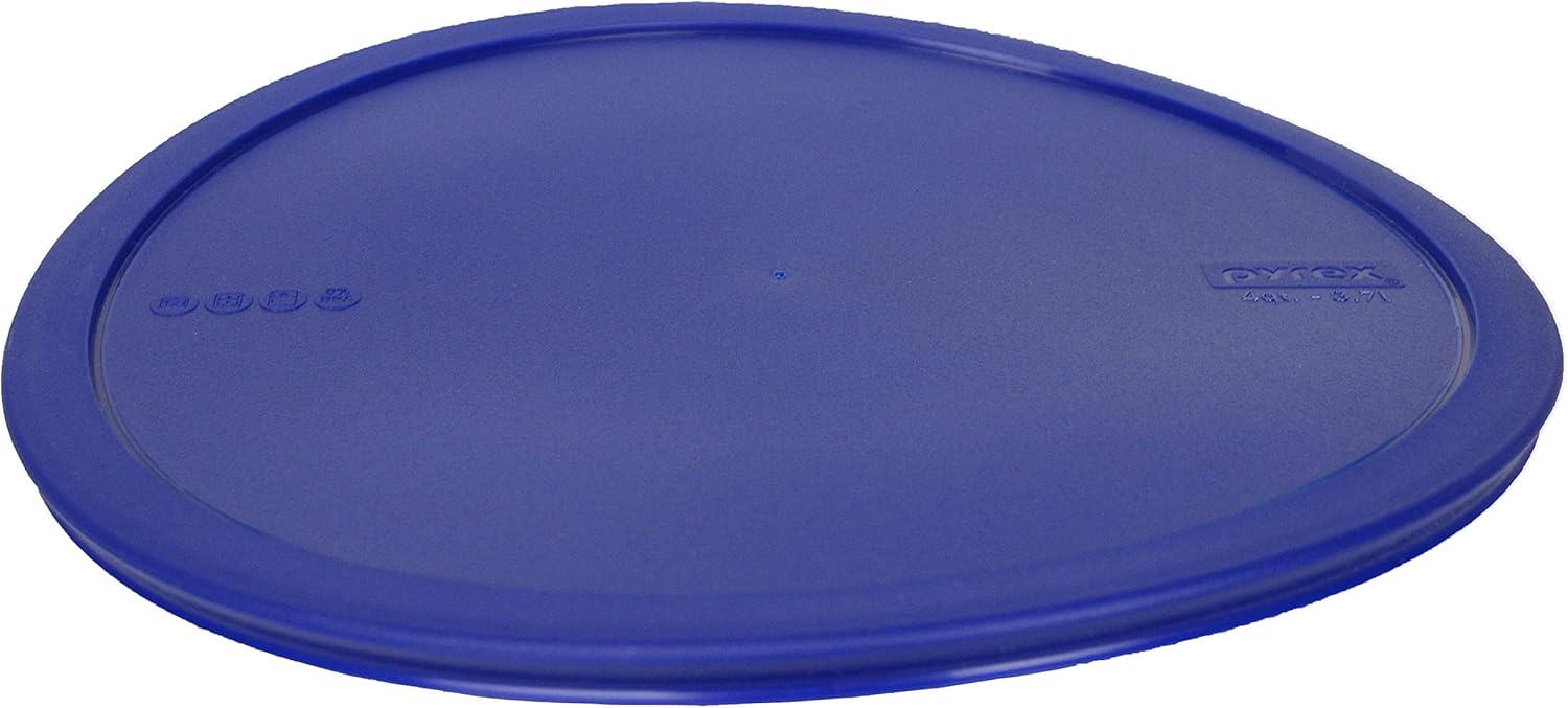 Pyrex Tapa redonda de plástico para almacenamiento de alimentos de 4 cuartos de galón, color azul, 326 unidades, fabricada en Estados Unidos