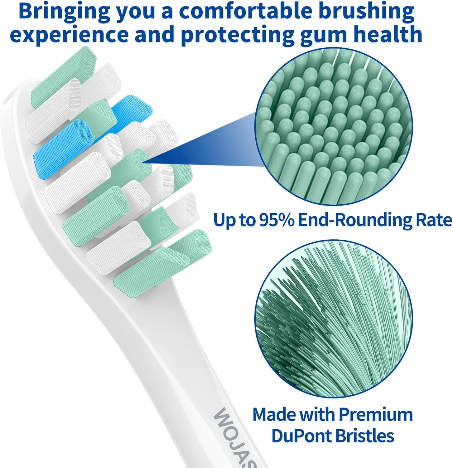 WOJASAL Cabezales de cepillo de dientes de repuesto compatibles con el soporte de cepillo de dientes sónico Philips para cepillos de dientes Philips