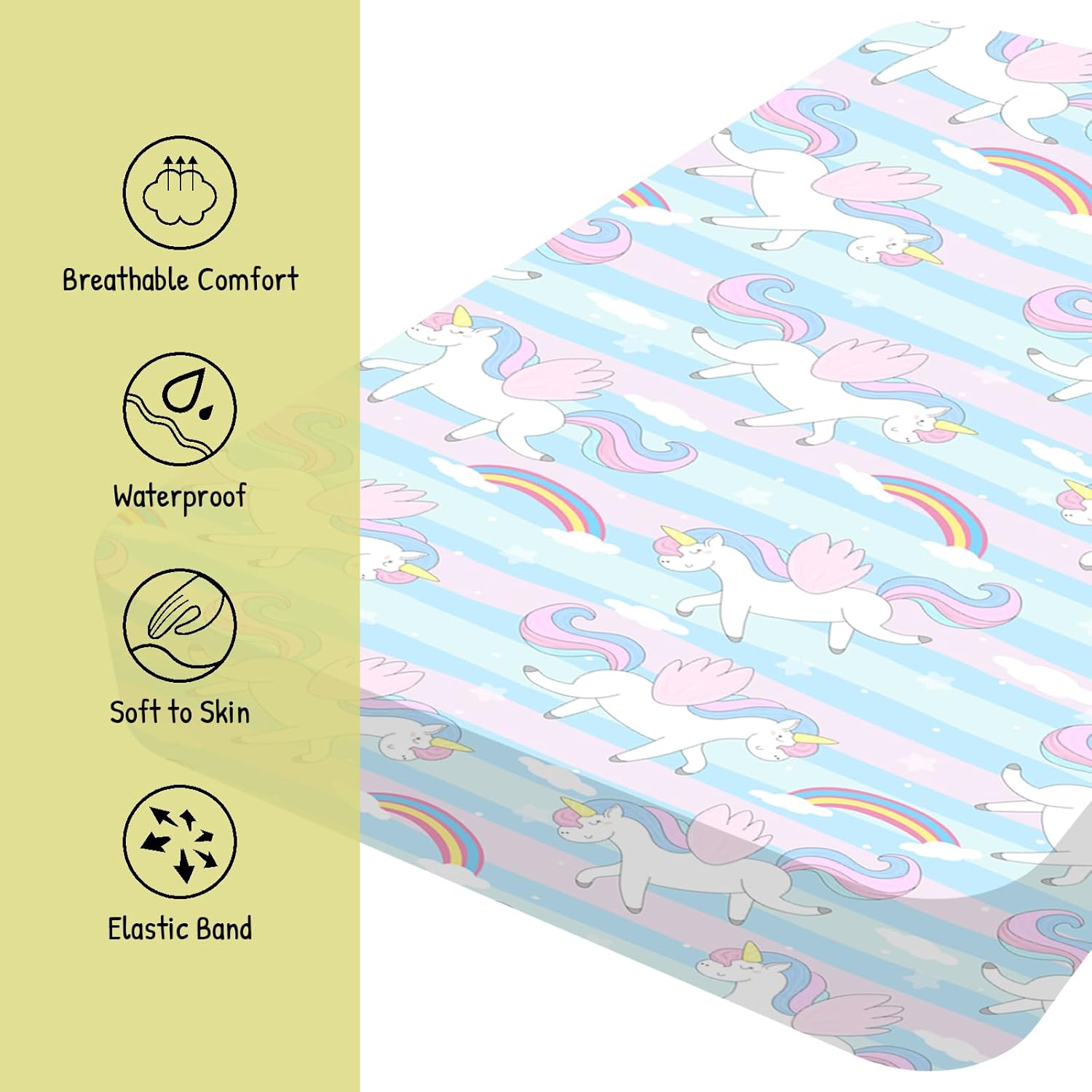 Funda para cambiador de pañales de bebé, 1 paquete de sábanas bajeras de alta calidad, 28 x 32 pulgadas, tamaño estándar, mezcla de algodón ultra