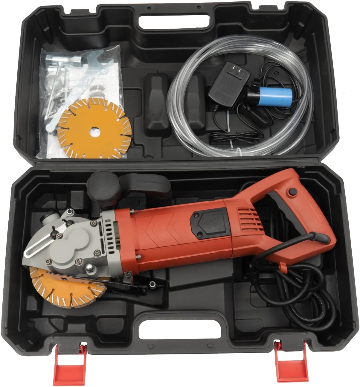 Cortadora de pared de 4800 W, cortadora eléctrica de ranura de pared de 110 V, cazador de ranurado portátil con 5 piezas de sierra de 5.2 pulgadas y