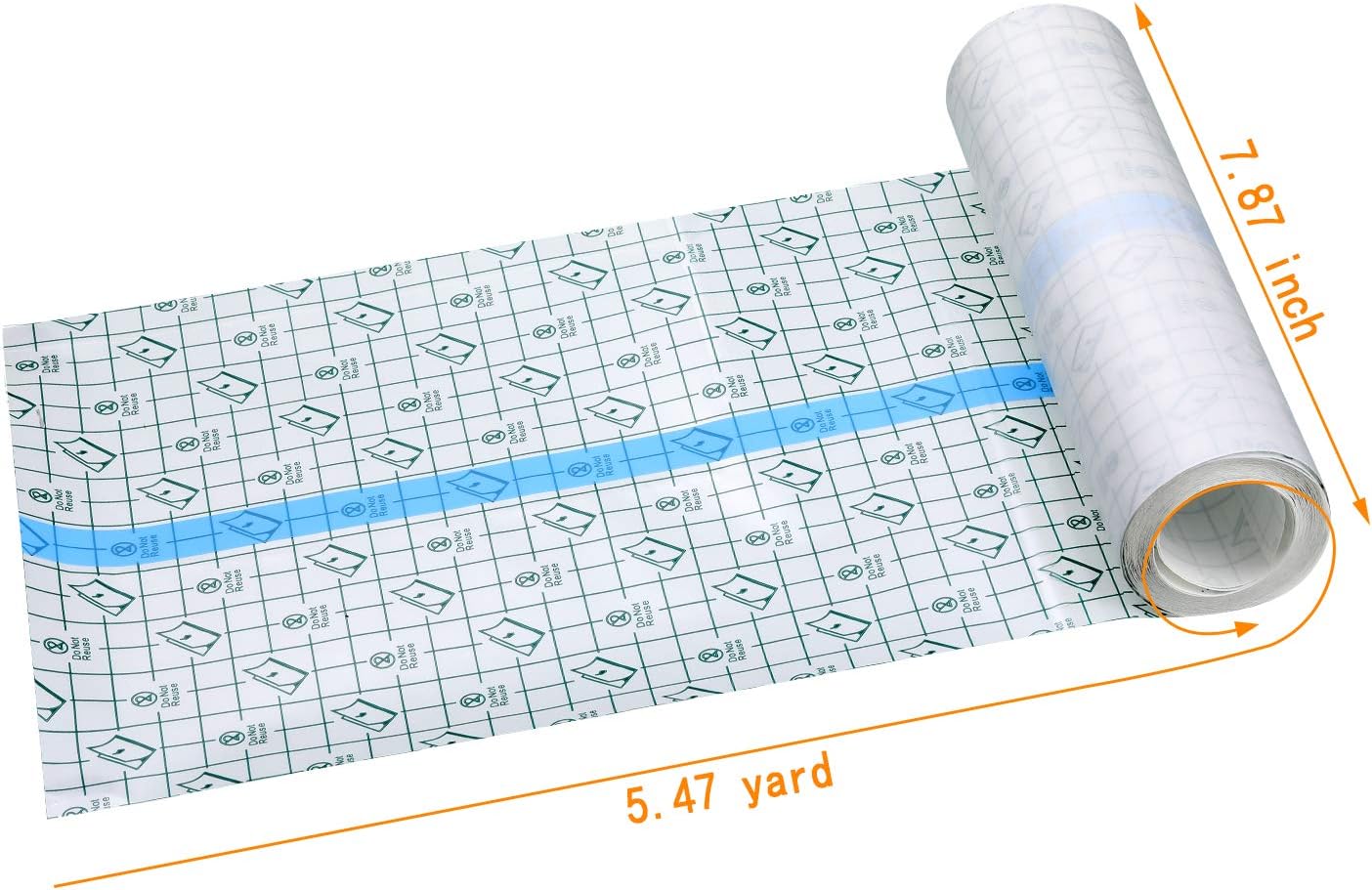 Vendaje adhesivo transparente impermeable, vendajes adhesivos transparentes, cinta elástica para tatuajes y natación (8 pulgadas x 5.47 yardas)