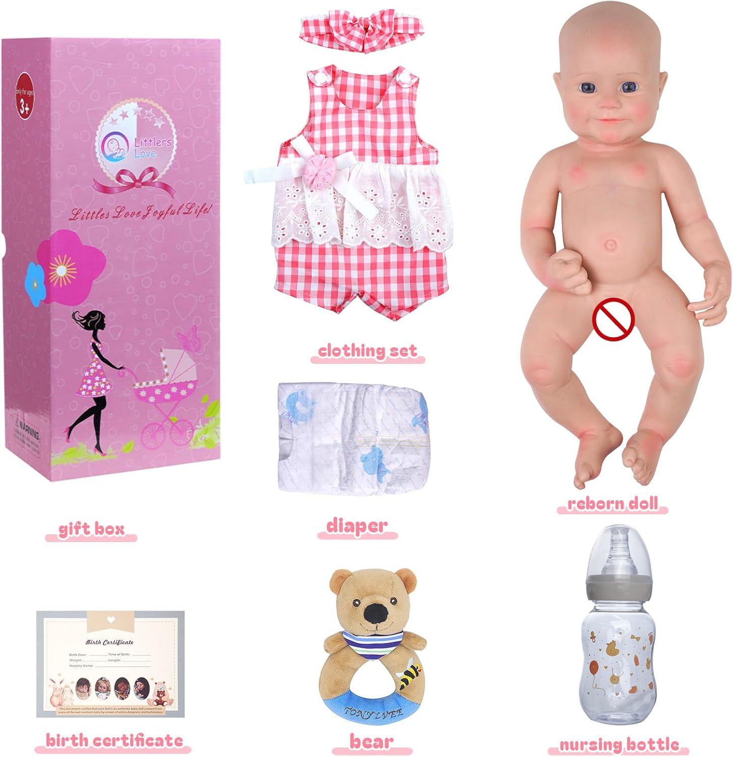 JIZHI Muñecas de bebé Reborn de silicona de cuerpo completo, 16 pulgadas, 5.73 libras, peso de silicona de platino completo, realista, muñeca de
