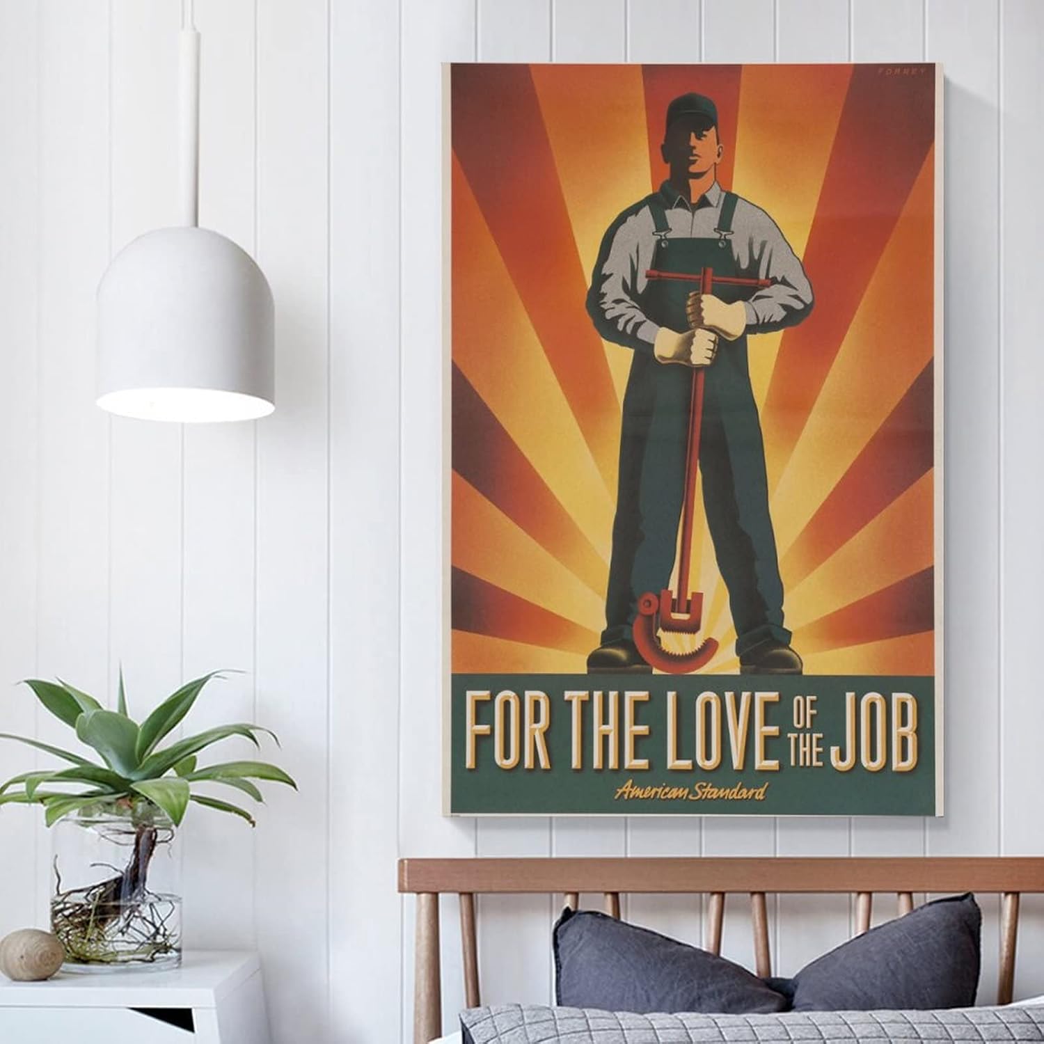 Pósteres vintage de fontanero, arte de pared de ingeniero de calefacción, póster de fontanería estándar estadounidense, pósteres e impresiones
