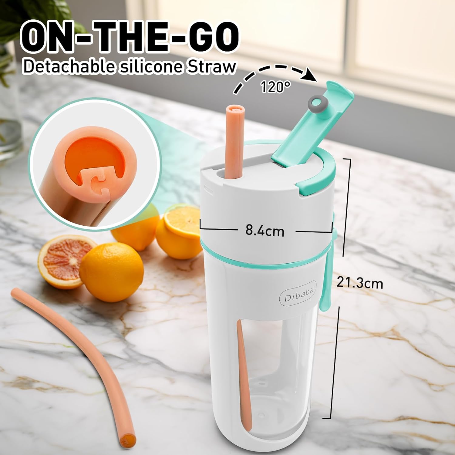 Licuadora portátil, licuadora personal para batidos y batidos, licuadora personal recargable por USB, licuadora de jugo fresco con 10 cuchillas
