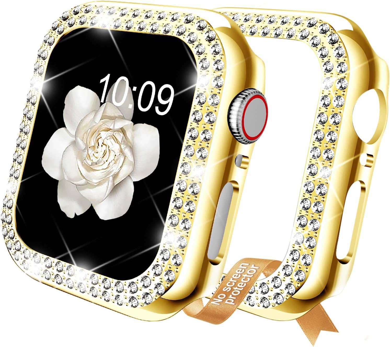 DABAOZA Funda compatible con Bling Apple Watch Ultra 21 SE Series 9 8 7 6 5 4 3 2 1, brillante para mujeres y niñas, con diamantes de imitación de