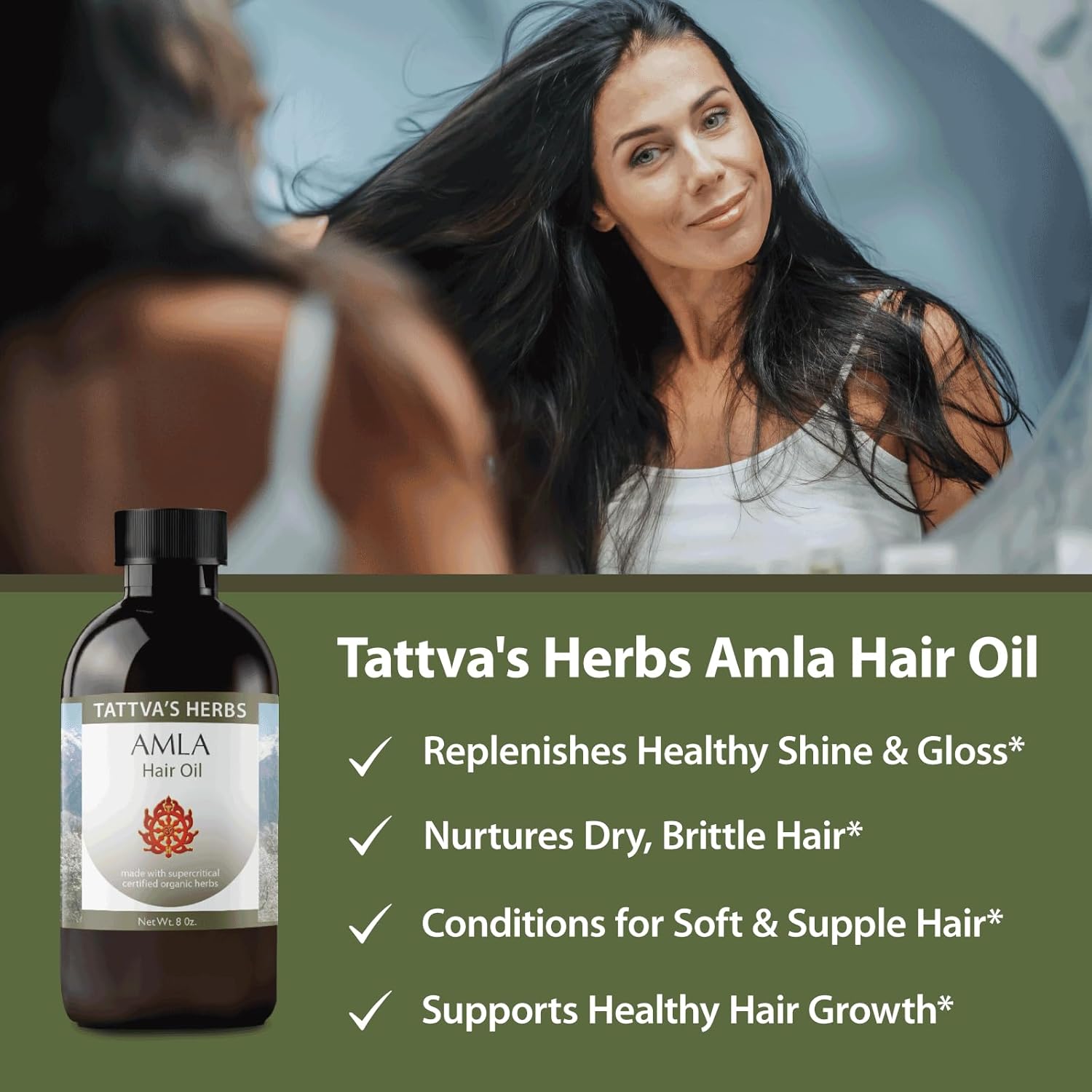 Tattva’s Herbs Amla Hair Oil 8 oz (paquete de 2 unidades de 16 onzas)  Promueve el crecimiento del cabello  Acondicionador natural que reduce el