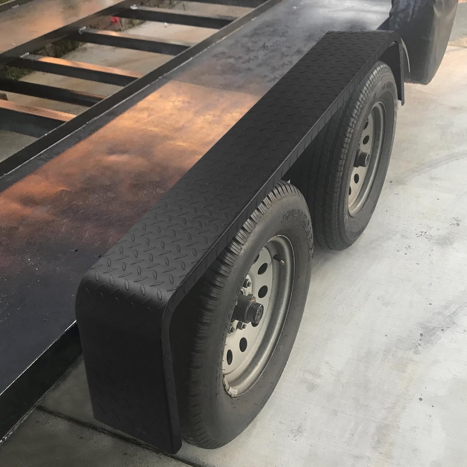 Guardabarros de remolque, guardabarros de acero de placa resistente para ruedas de 13 a 15 pulgadas, remolque de eje tándem – 2 unidades