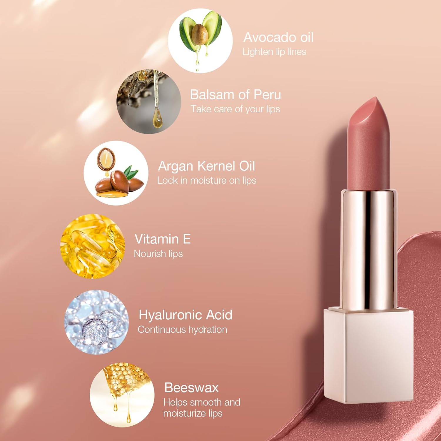 BEAUTY SEARCHER – Lápiz labial, acabado metálico, bálsamo labial brillante hidratante, terciopelo nude, rojo, hidratación de larga duración,