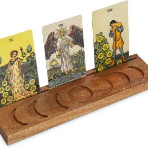 Ceiner Tarot de madera con fase lunar, soporte de bruja para meditación Oracle Lenormand, exhibición de tarjetas de afirmación diaria, accesorios de Ceiner Tarot de madera con fase lunar, soporte de bruja para meditación Oracle Lenormand, exhibición de tarjetas de afirmación diaria, accesorios de