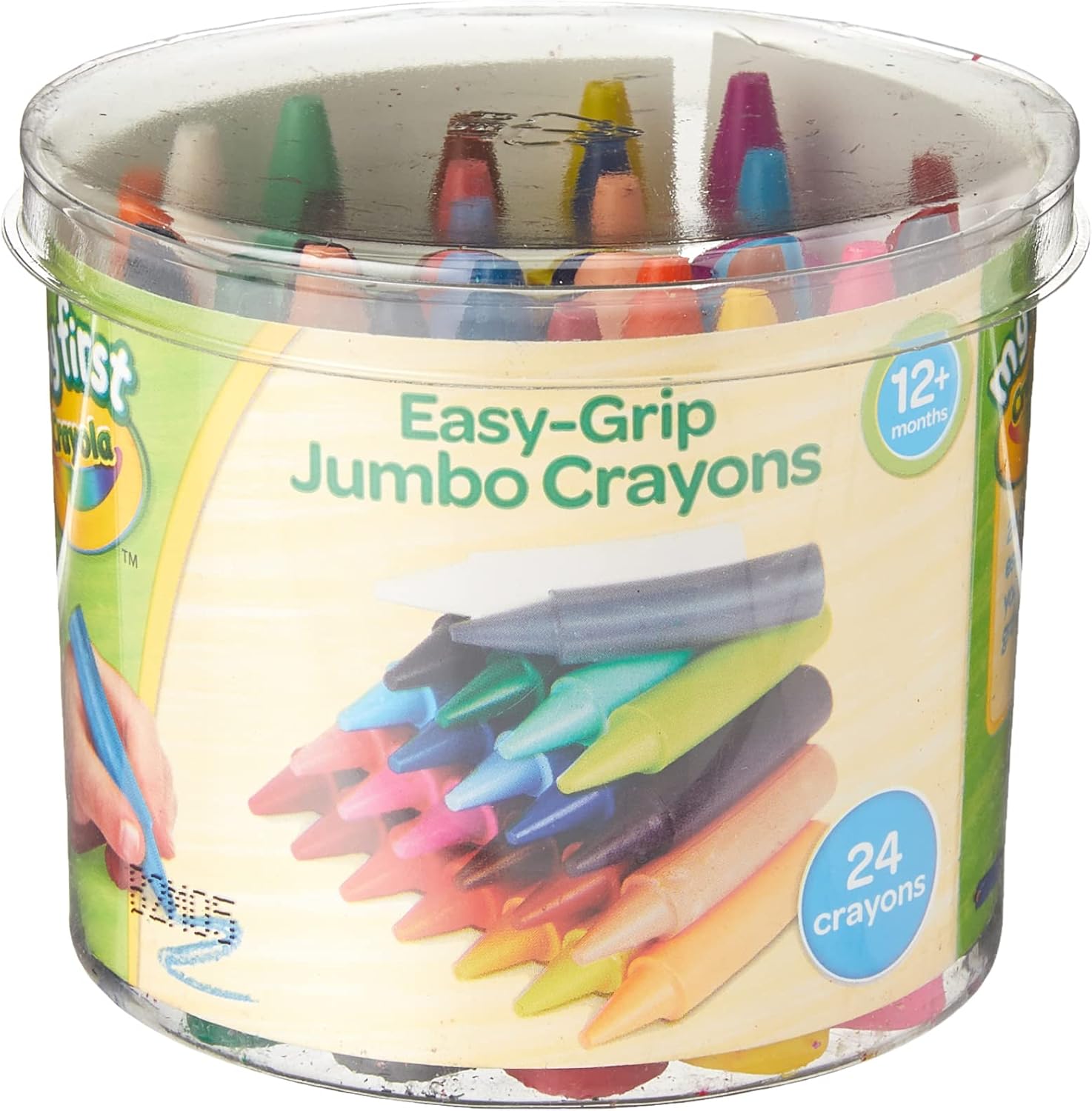 CRAYOLA MyFirst – Lápices de colores surtidos (paquete de 24)  Crayones colorantes de fácil agarre perfectos para manos de niños pequeños  Ideal