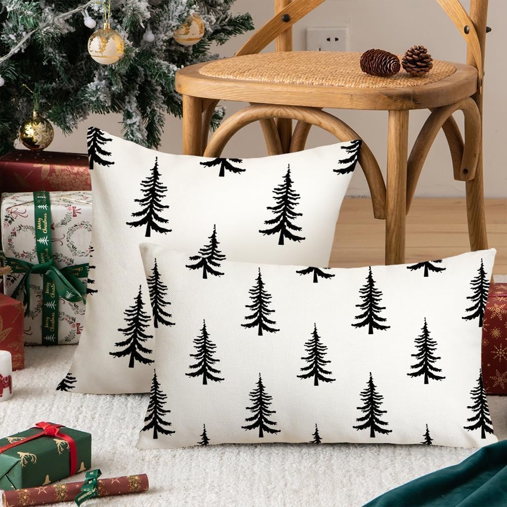 AACORS AA313-12 – Funda de almohada de Navidad de 12 x 20 pulgadas, decoración de árbol de Navidad, decoración de casa de campo, para el hogar,