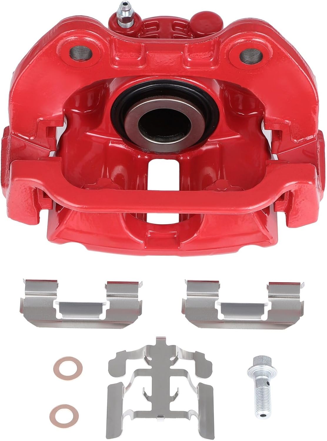 SCITOO Pinza de freno trasera izquierda con soporte 18-B4726 rojo compatible para Cadillac 2000-2002 para Chevrolet 1999-2005 para GMC 1999-2005