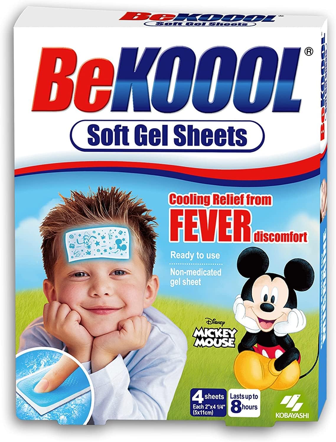 Be Koool – Hojas de gel para niños (4 unidades, 6 unidades)
