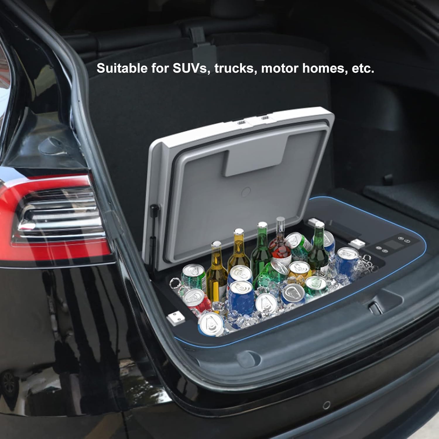 Refrigerador de coche, congelador portátil, capacidad de 33 litros  71.6 F enfriamiento rápido, refrigerador de coche de baja potencia de 45 W para