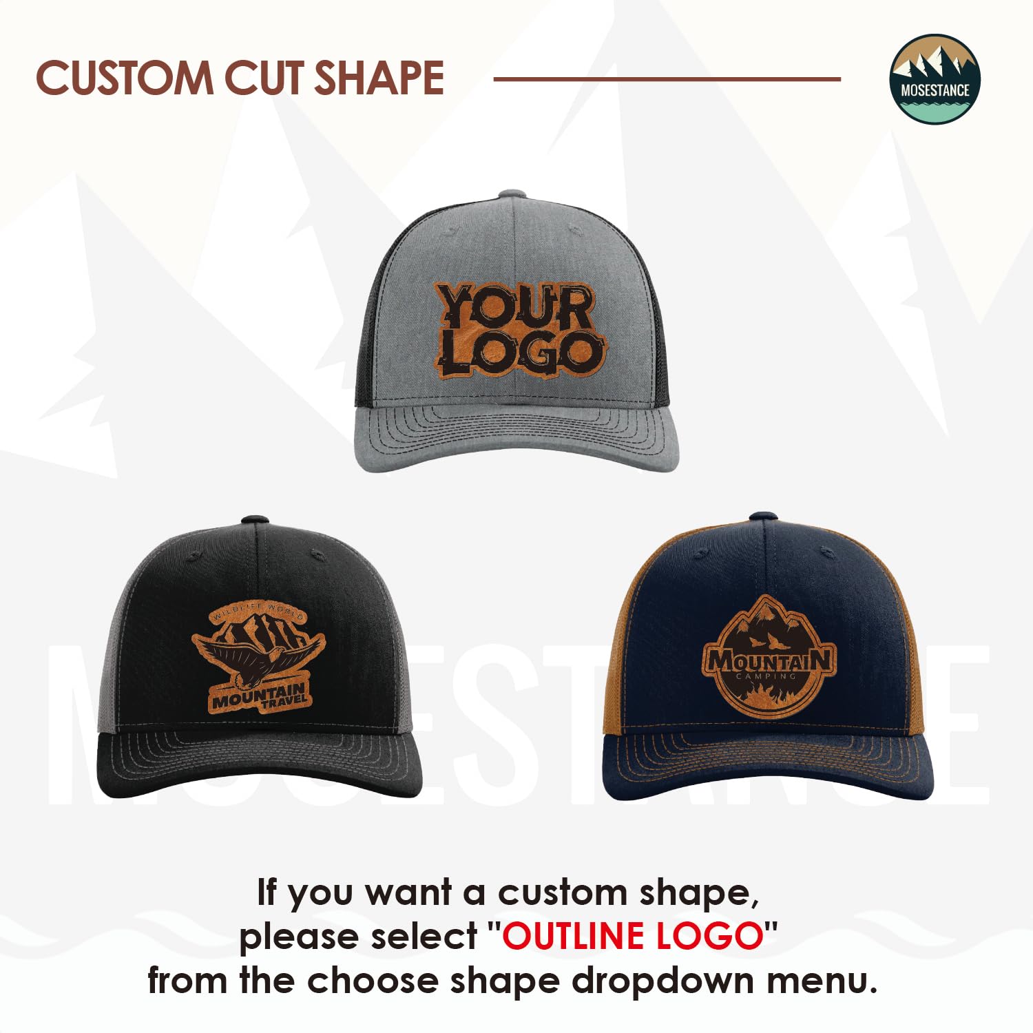Personalized Custom 112 Style Trucker Leather Patch Hat for Men & Women, 6 Panel Structured Baseball Cap with Snapback Enclosure, Premium Snapback