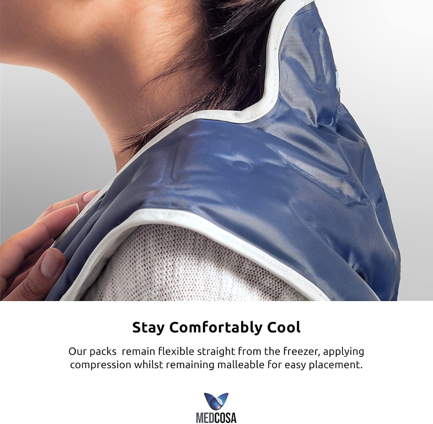 Medcosa Bolsa de hielo de gel grande para cuello y hombros  Enfría ese “dolor en el cuello”  Envoltura de cuello y hombros ideal para poscirugía,