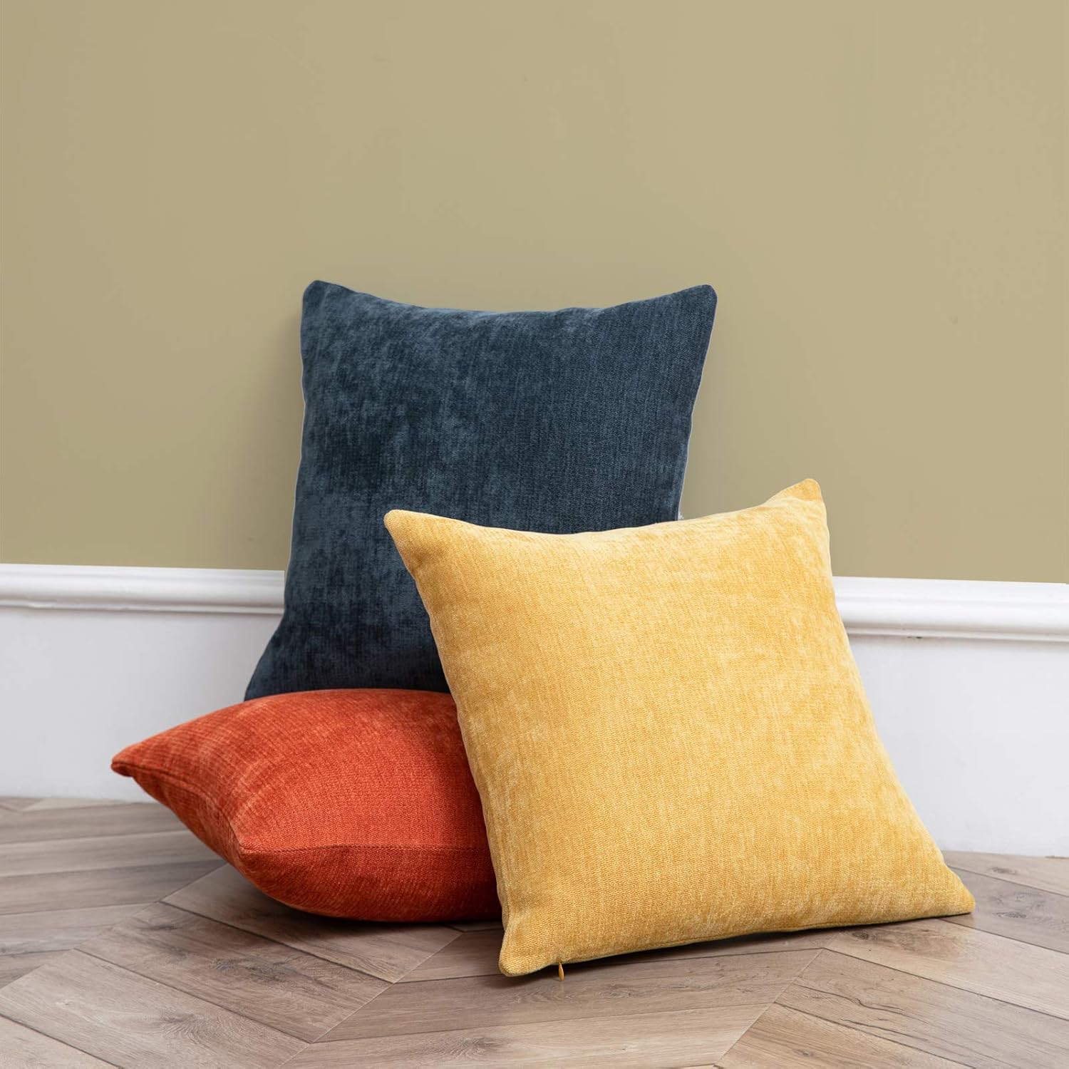 Fundas de cojín Anickal, juego de 2 fundas de felpa rústica para decoración de sofá, para cojines cuadrados, para el hogar