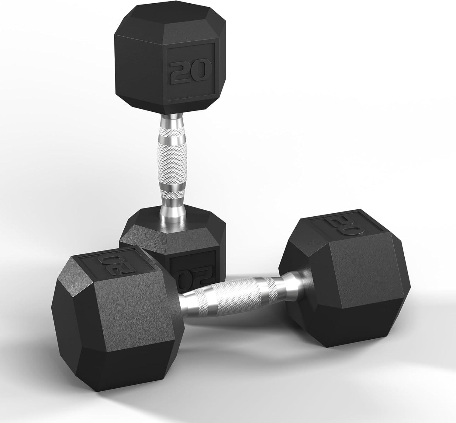 GRETERST Juego de mancuernas hexagonales con revestimiento de goma, pesas de mano para ejercicio y acondicionamiento físico para gimnasio en casa,
