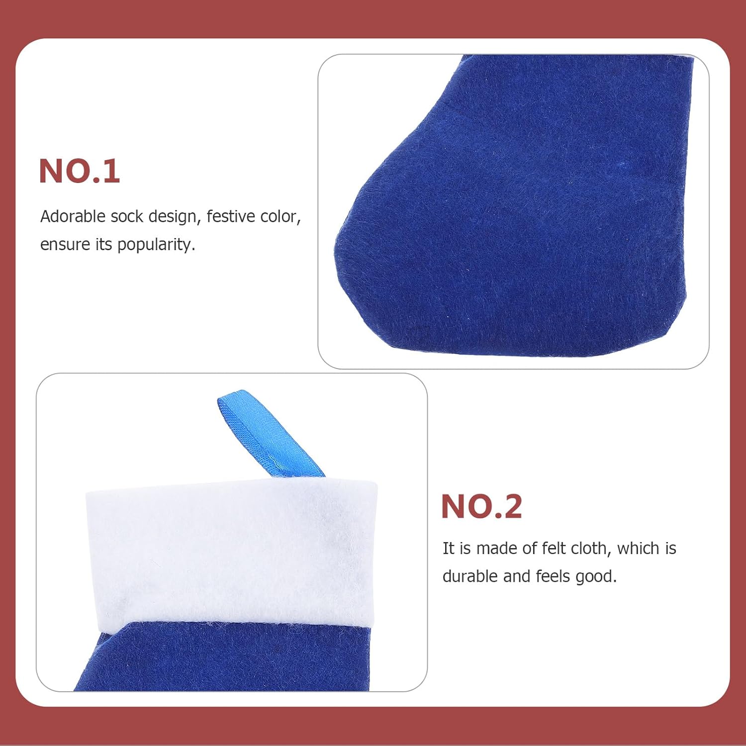 8 piezas de cubiertos de Navidad para calcetines de Navidad, cubiertos de cena, decoración de fiesta (azul)