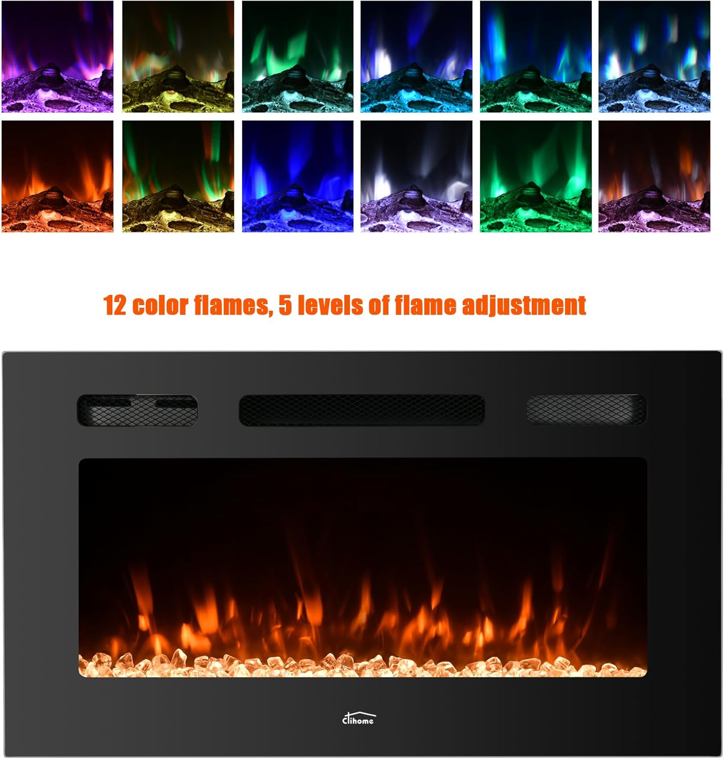 Chimenea eléctrica de 36 pulgadas, para chimenea eléctrica, calentador de chimenea eléctrica, decoración de chimenea, calentador de chimenea con